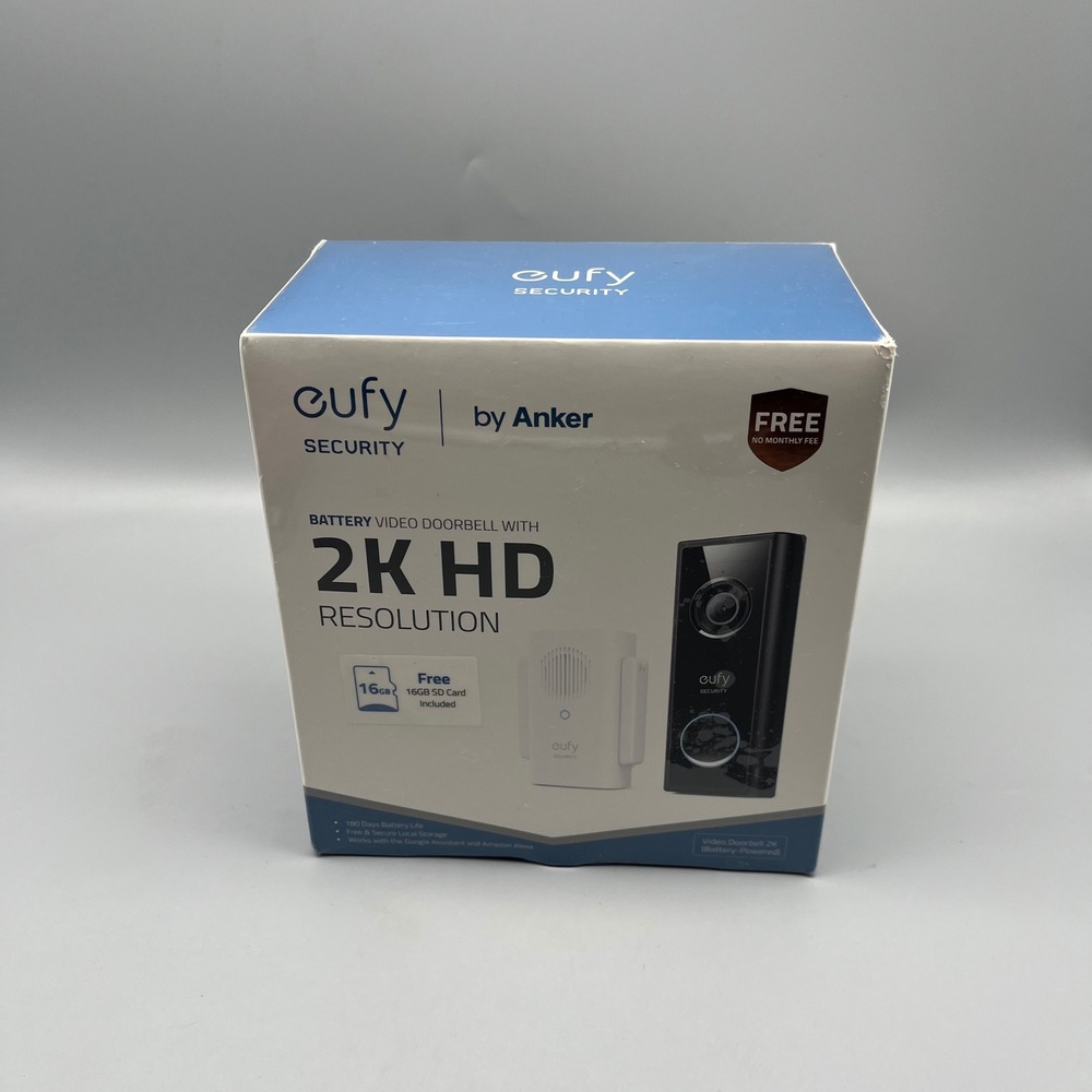 Eufy Security Smart Wifi  Battery Video Doorbell 2K HD Resolution New Sealed